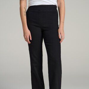 American Tall Harper Pull-on Straight Leg Jeans for Tall Women in Washed Black S